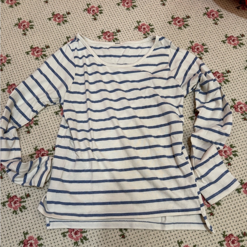 Monrow Long Sleeve Striped Top